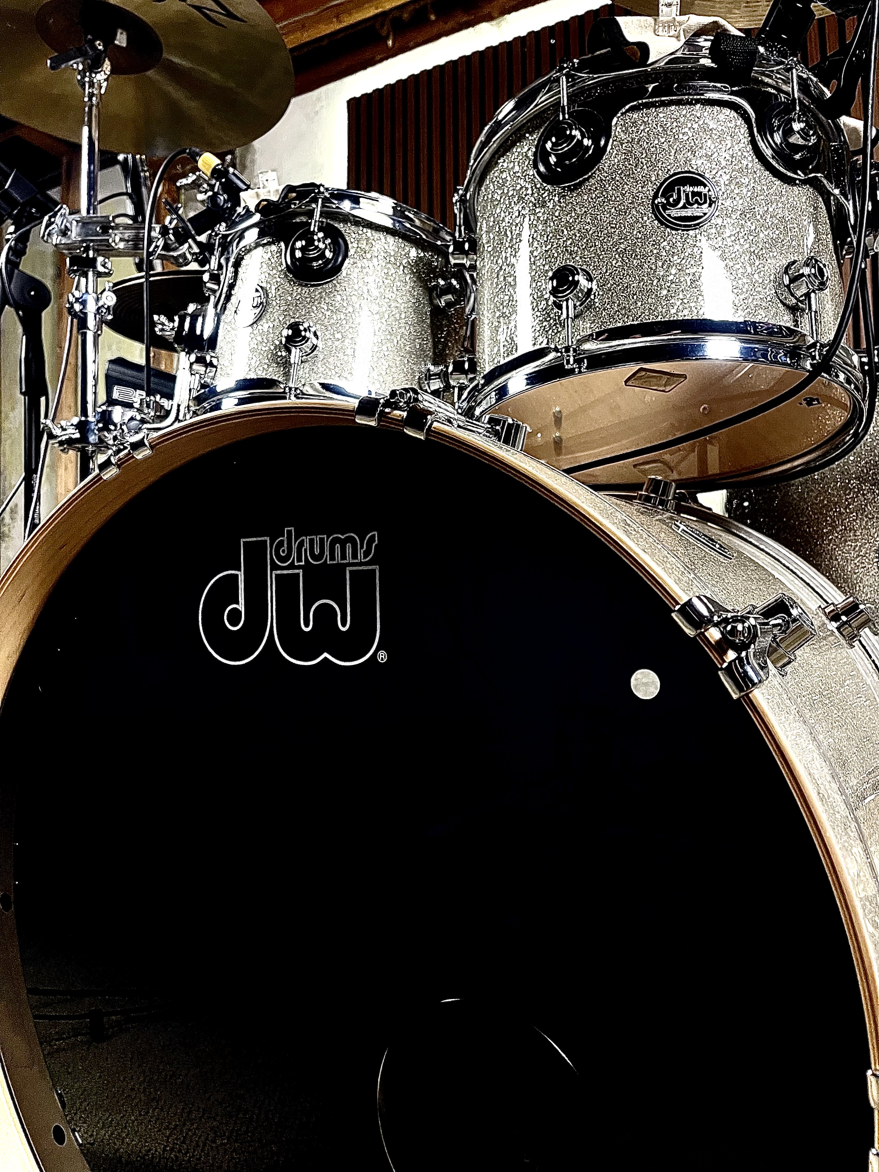 Gonzalo recording drums in studio